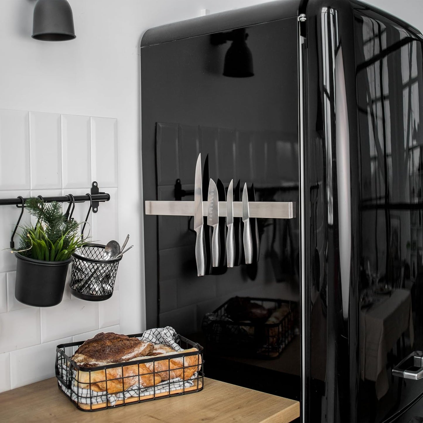 Premium Magnetic Knife Holder for Refrigerator – 20 Inch Professional Double Sided Magnetic Knife Strip for Fridge - Stainless Steel Magnetic Knife Holder for Wall Self Adhesive