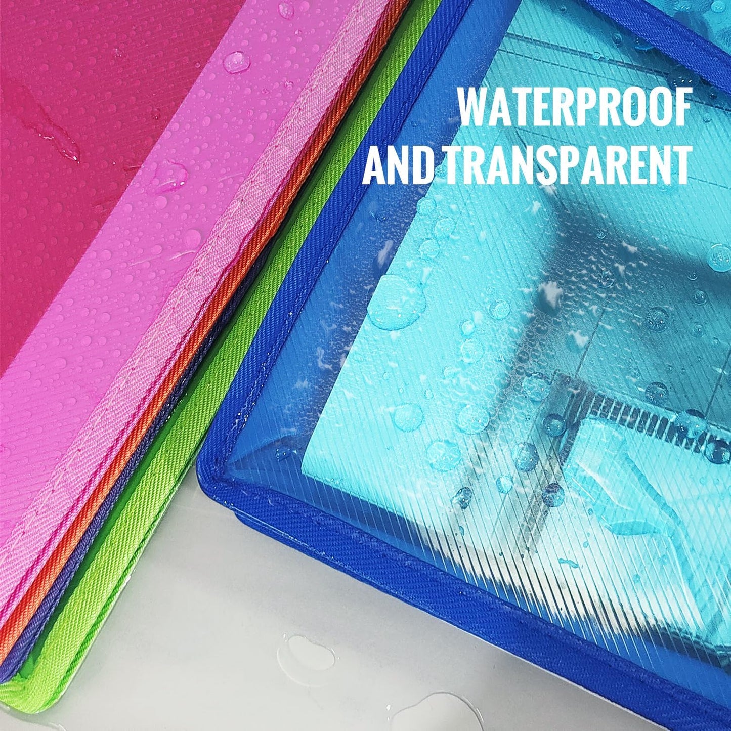 Plastic Expanding File Folder,Envelope Folders for Documents, File Folder Organizer Holder with Snap Closure,Waterproof Transparent File Folder,Large Capacity, Fit Letter/A4 Size (Multicolor-6 Pack)