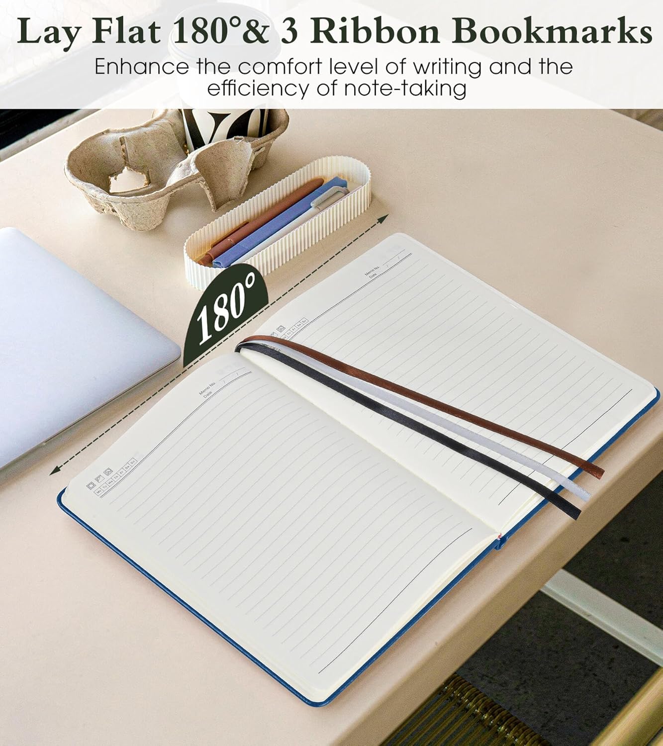 Lined Journal Notebook for Men Women, 160 Pages Ruled Paper, Inner Pocket, A5 Hardcover Vintage Leather Notebooks for Work, School, Travel Journaling, Daily Diary, Notepad 5.8" x 8.5" (Navy)