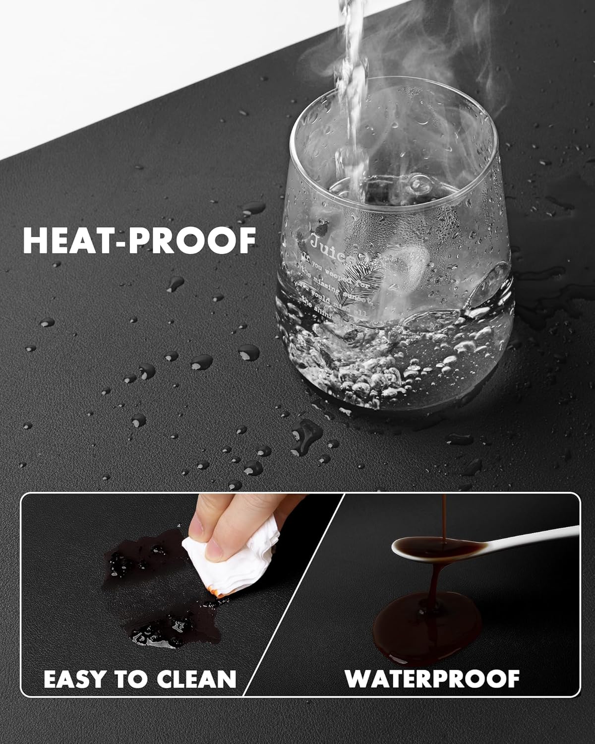 YSAGi Double-Sided Desk Pad, Leather Desk Mat, Eco Cork Desk Pad Protector, Large Mouse Pad for Desk, Waterproof Desk Blotter Pad, Desk Writing Pad for Office Work/Home(23.6"x13.7",Black+Cork)