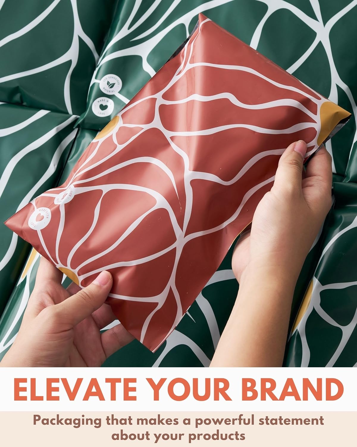 Poly Mailers 10x13-25 Pack Biodegradable Shipping Bags for Clothes - Impack Self-Seal Waterproof Thick Mailing Envelope for Accessories & Clothing - Crimson Grove