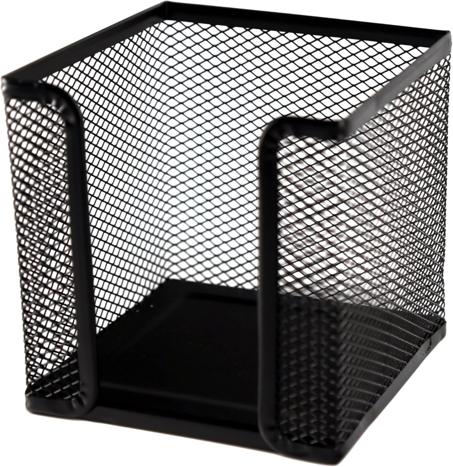 Huron Desktop Desk Sticky Note Pad Memo Note Cube Holder Dispenser for Office Home School, Black Metal Mesh (1/4/24/72) (72 pc)