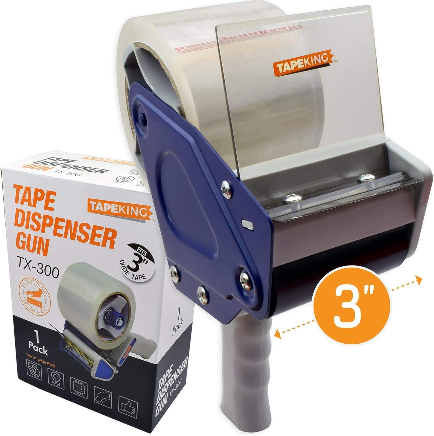Tape King TX100 Packing Tape Dispenser Gun (3in-Wide, One Set)