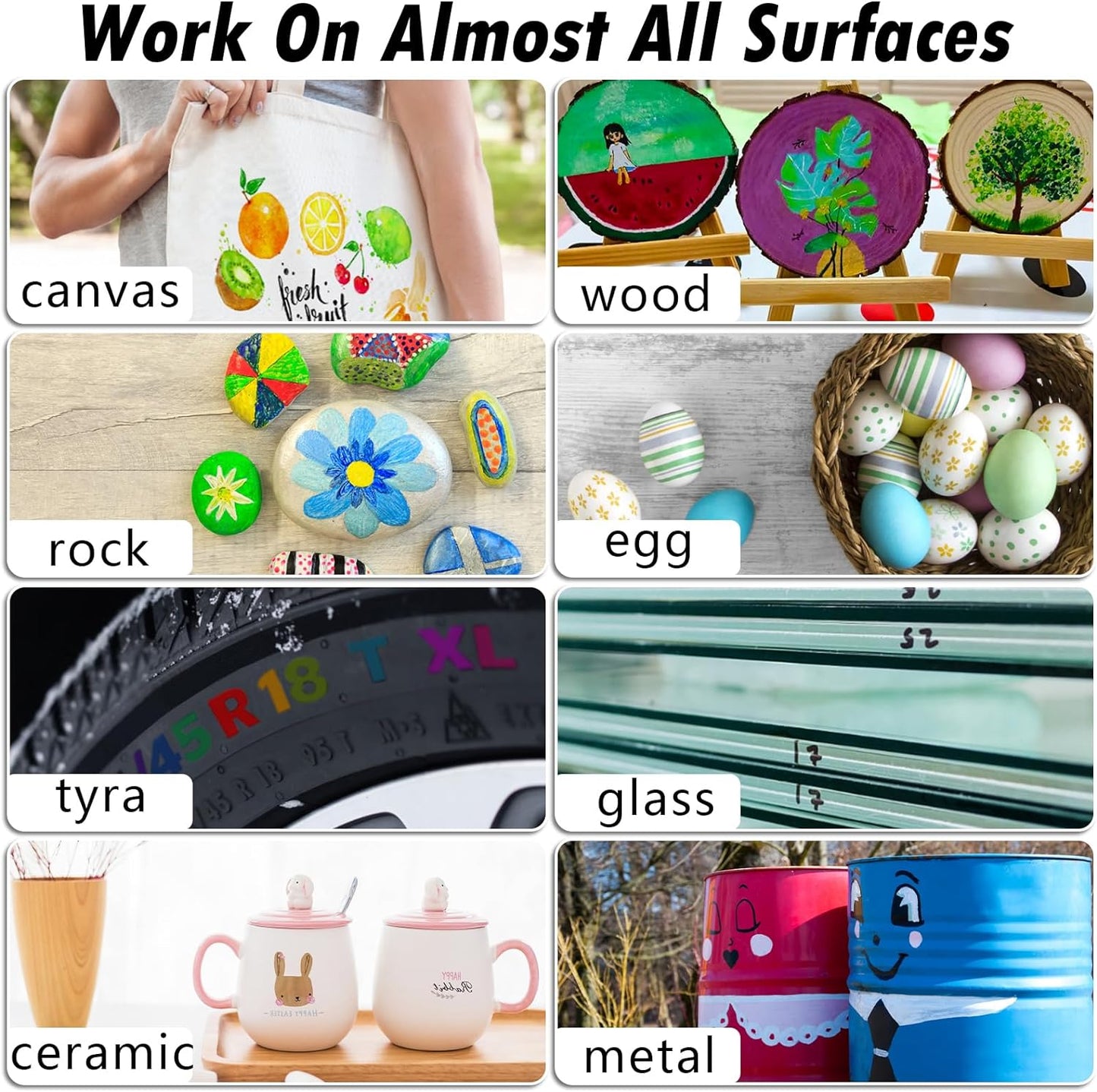 Brown Paint Markers, 5 Pack Oil-Based Waterproof Quick Dry Permanent Paint Pen Set for Rocks Painting, Wood, Fabric, Plastic, Canvas, Glass, Mugs, Metal, Tire, Stone, DIY Craft