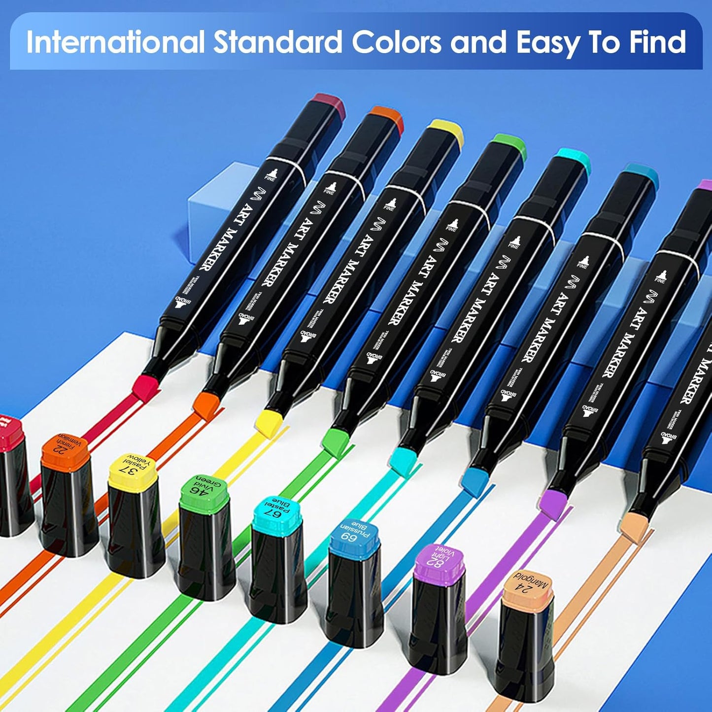 Banral 130 Colors Alcohol Markers Set, Dual Tip Alcohol Based Art Marker for Artists Kids Adult Coloring, Permanent Illustration Sketch Pens for Drawing