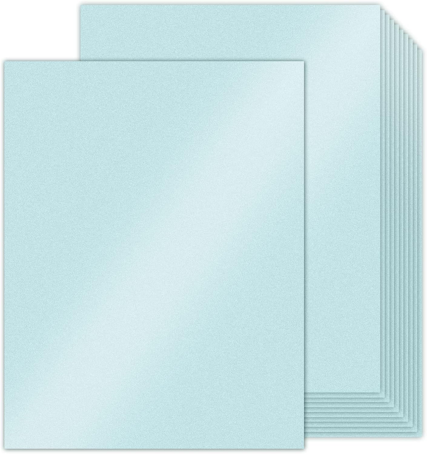 100 Sheets Blue Shimmer Cardstock 8.5 x 11 Metallic Paper, Goefun 80lb Card Stock Printer Paper for Invitations, Weddings, Parties, Showers