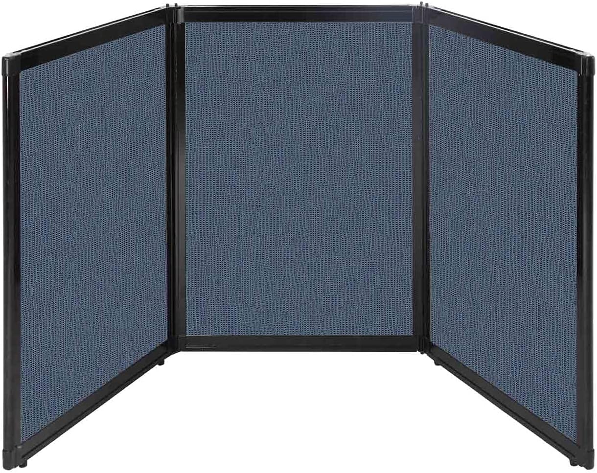 Versare Folding Tabletop Display | 3-Panel Partition | Lightweight Portable Workspace Divider | Ocean 78" x 36"