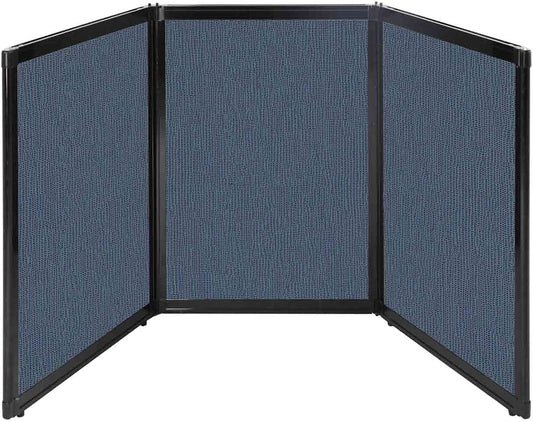 Versare Folding Tabletop Display | 3-Panel Partition | Lightweight Portable Workspace Divider | Ocean 78" x 36"