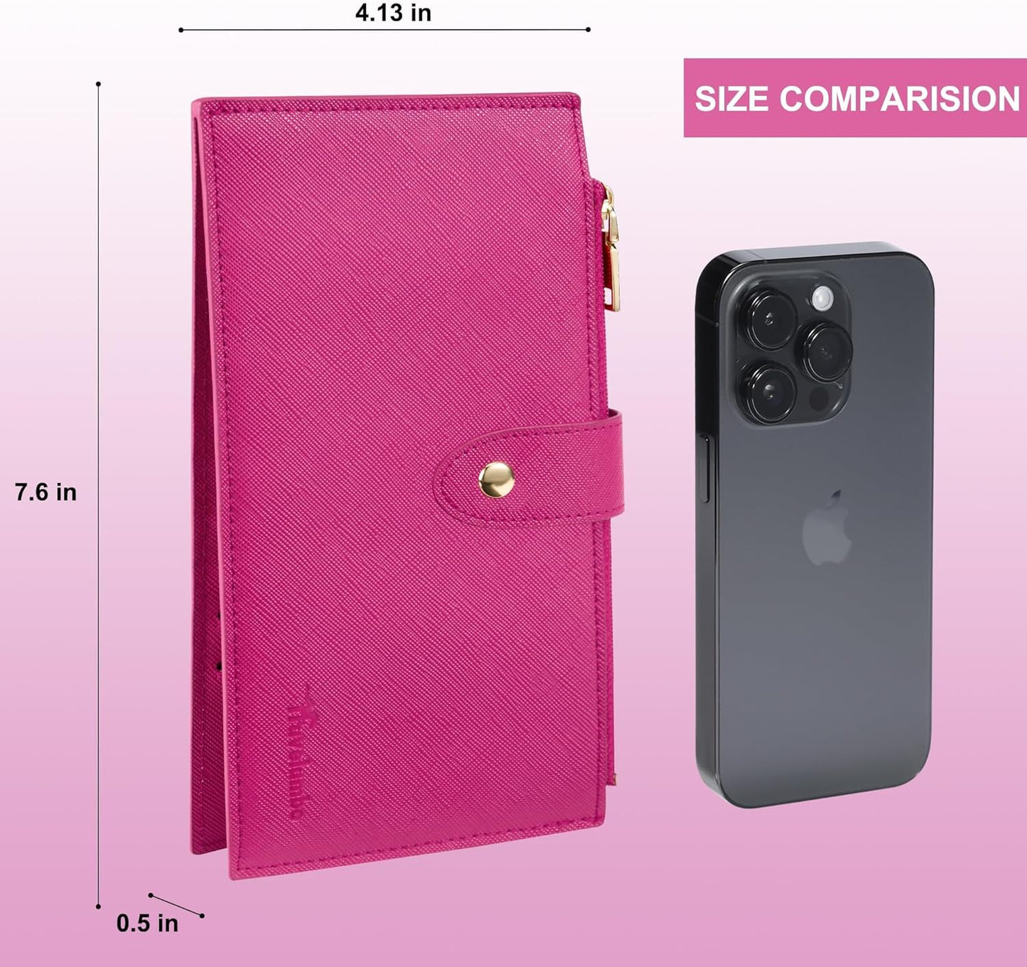 Travelambo RFID Wallet Women Large Size Bifold Multi Card Wallet Case with Zipper Pocke Credit Card Holder for Women