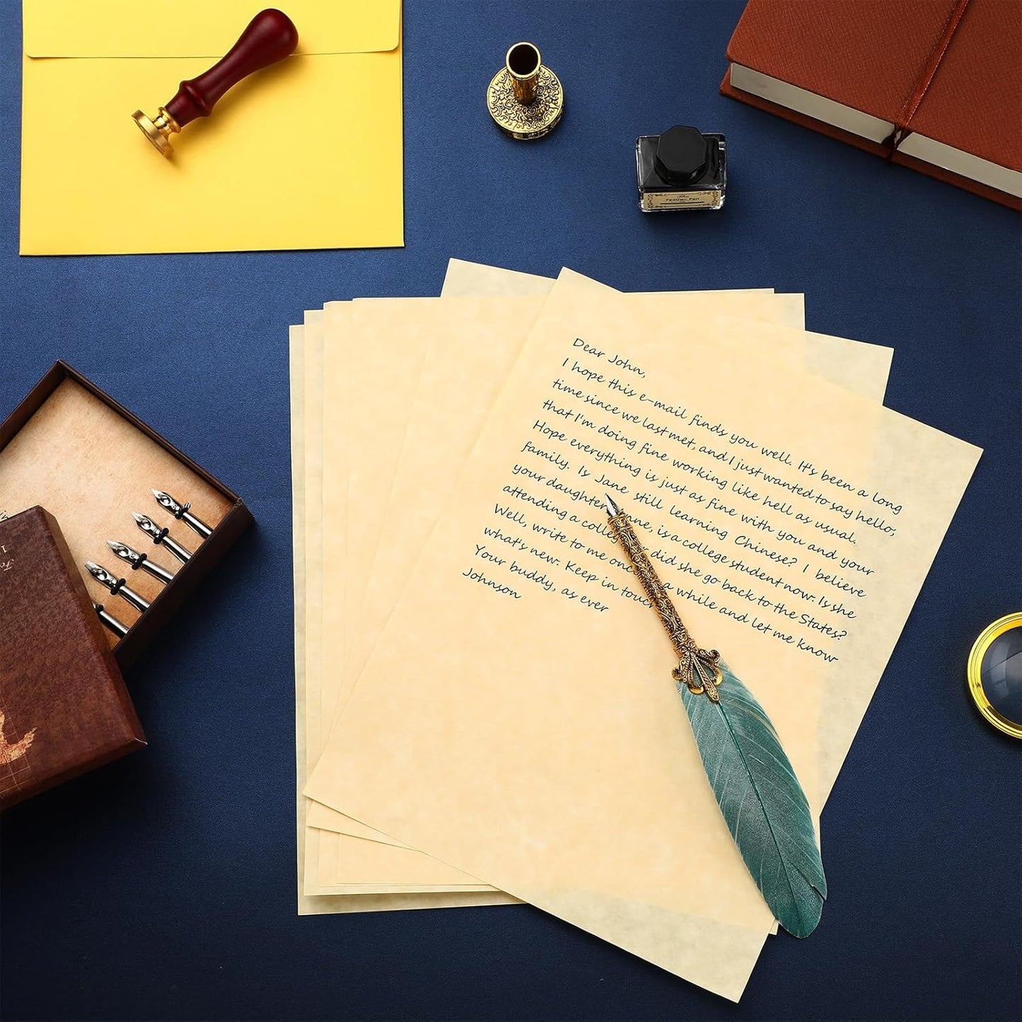 Epakh 300 Pcs Old Age Parchment Paper 8.5 x 11 Inch Standard Letter Vintage Colored Old Parchment Double Side Printing Paper (Light Beige)