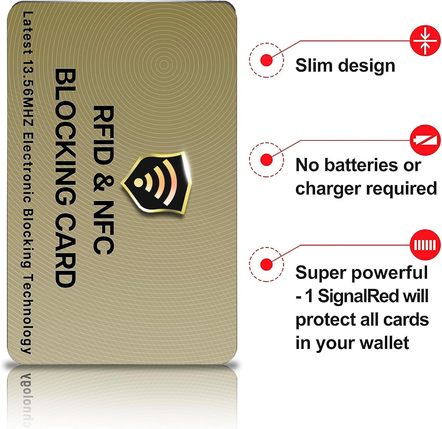 SaiTech IT RFID Protected Cards, 2 Pack One Card Protects Entire Wallet Purse For Men & Women, NFC Contactless Bank Debit Credit Card Protector ID ATM Guard Card – Golden