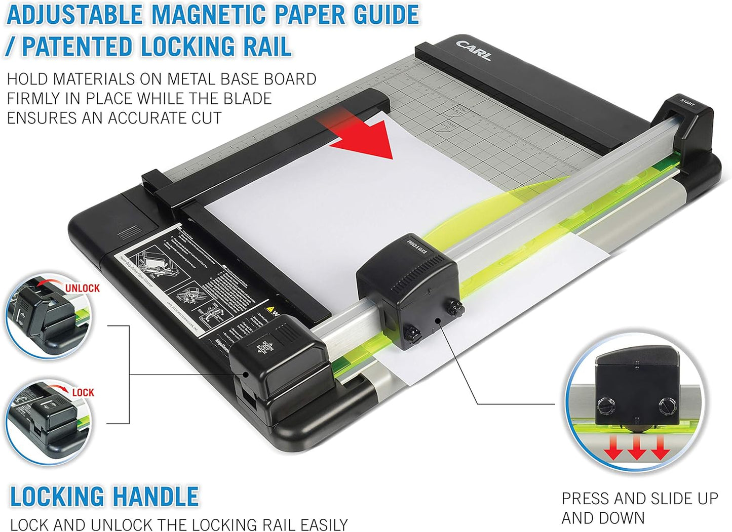 Carl Manufacturing 12210 Heavy-Duty Trimmer 12-Inch 36 Sht Cap. 14-Inch x12-1/4-Inch x3/4-Inch GY