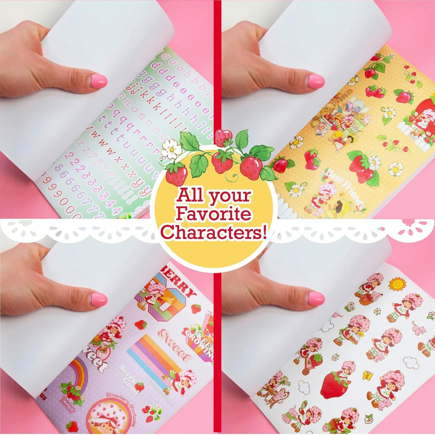 Horizon Group USA Strawberry Shortcake 1,000+ Sticker Book, Cute Stickers for Kids, Scrapbooking, Planning, Journaling, Water Bottles, Letter Stickers, and Gifts for 7-Year-Old Girls.