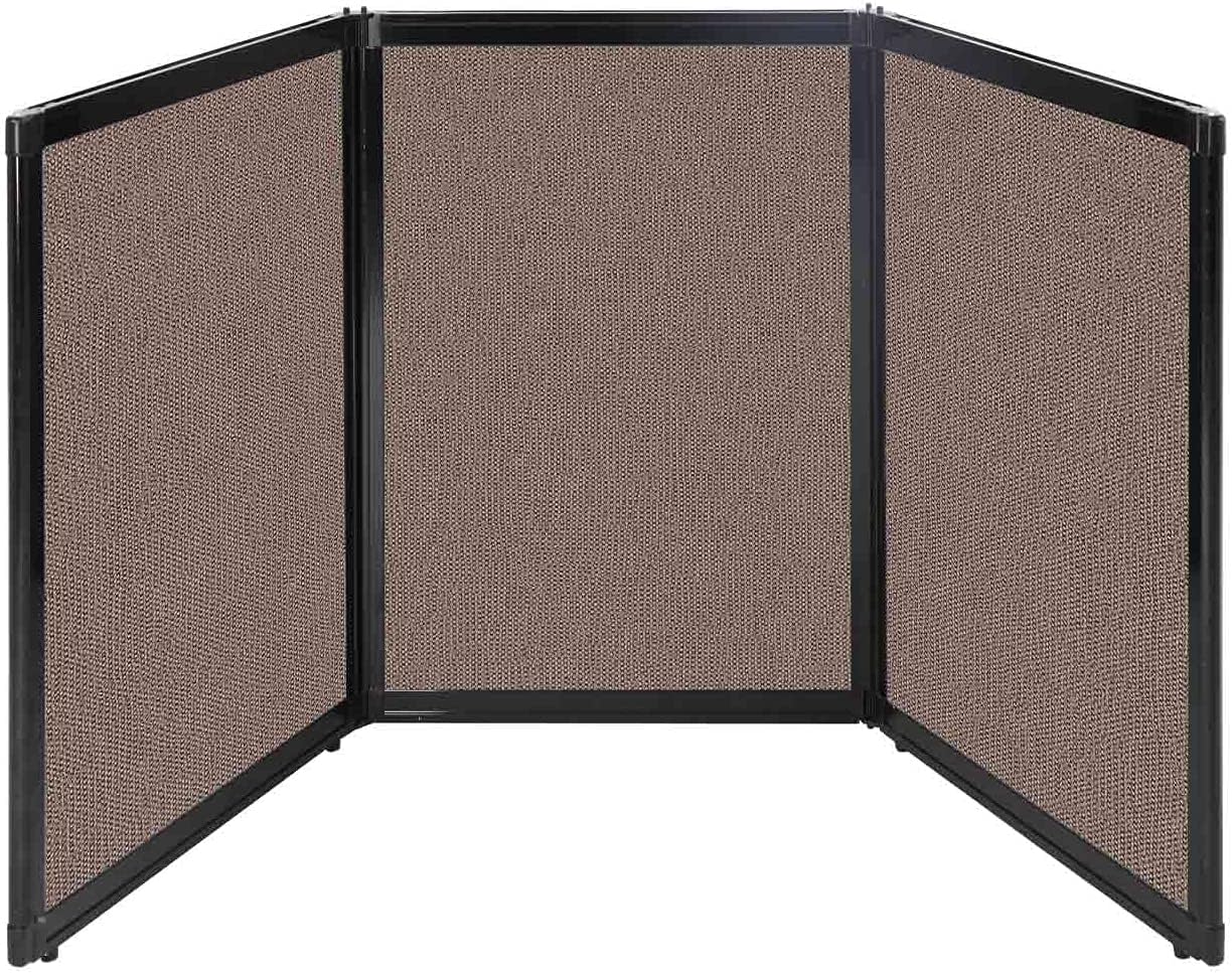 Versare Folding Tabletop Display | 3-Panel Partition | Lightweight Portable Workspace Divider | Latte 78" x 36"
