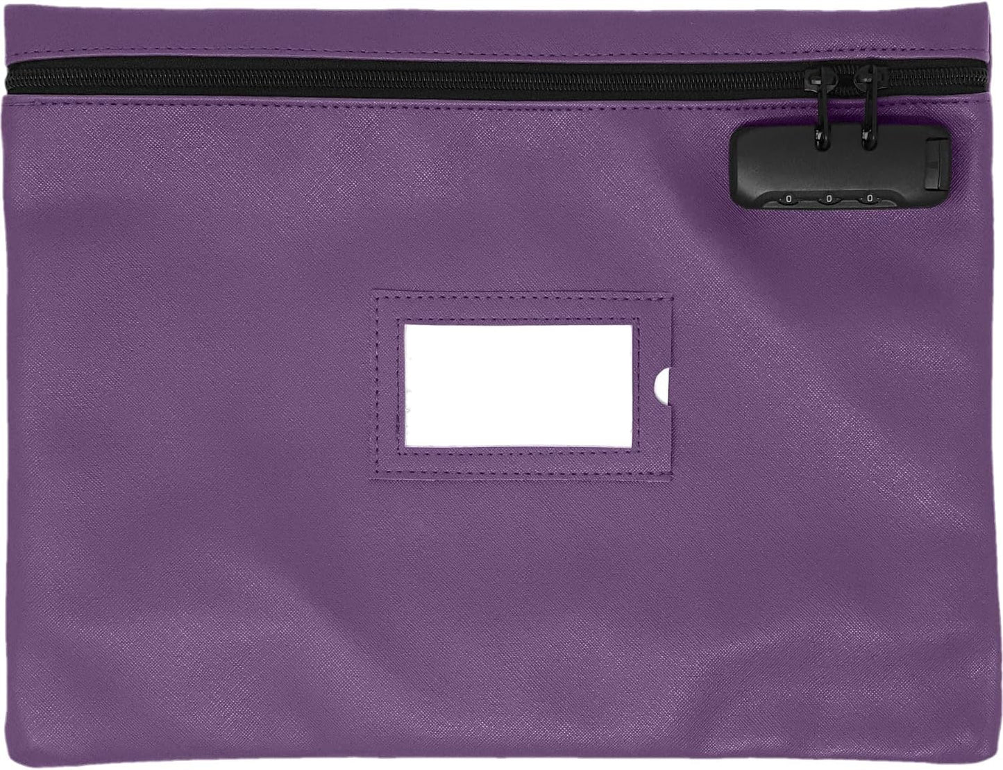 Notary Bag with Lock | 14x11 inch | Purple | Zipper Notary Supplies Bag | Locking Notary Bag for Notary Kit, Stamp, Embosser, Ink Pad, and Valuables | Locking Document Bag | Journal Carrying Case