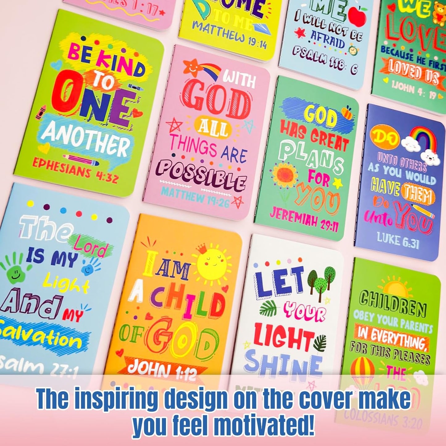 24Pcs Bible Verse Notepads,Mini Religious Pocket Notebooks Motivational Christian Small Inspirational Notepads Journals Gift Bulk Prizes for Kids Teacher School Home Travel Supplies (Bible Colorful)