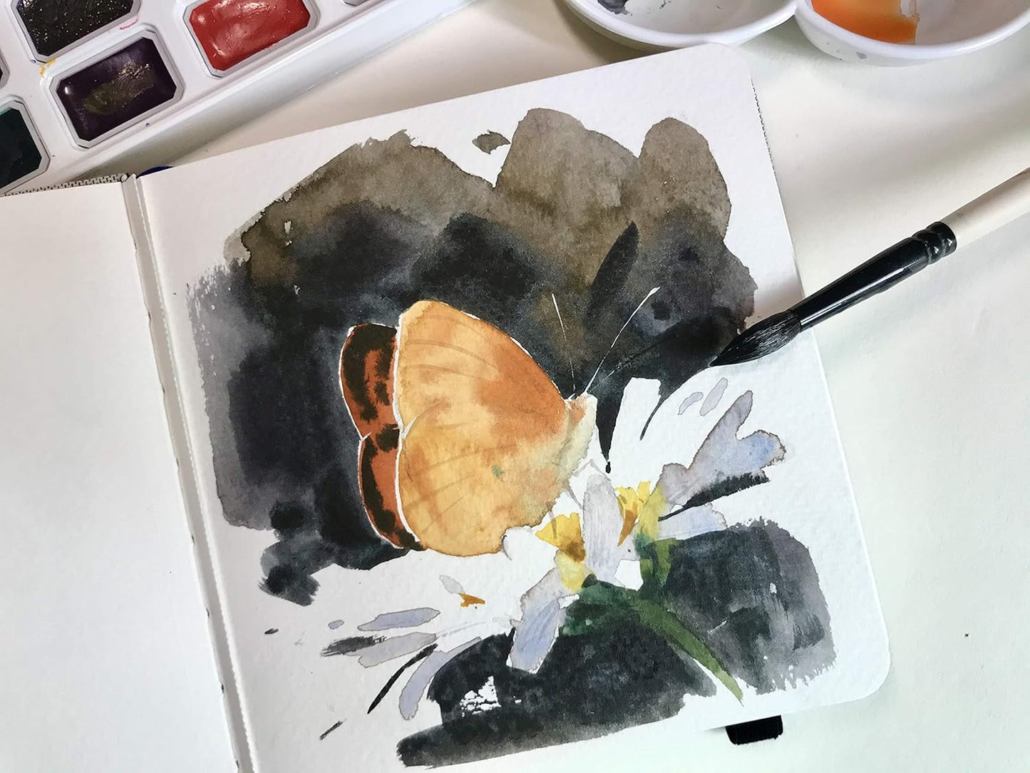 Square Watercolor Journal,140 LB,300 GSM,5.5X5.5, Cotton Paper,Cold Press,24 Sheets, Watercolor Paper Sketchbooks for Use As Travel Notebook and Mixed Media Pad