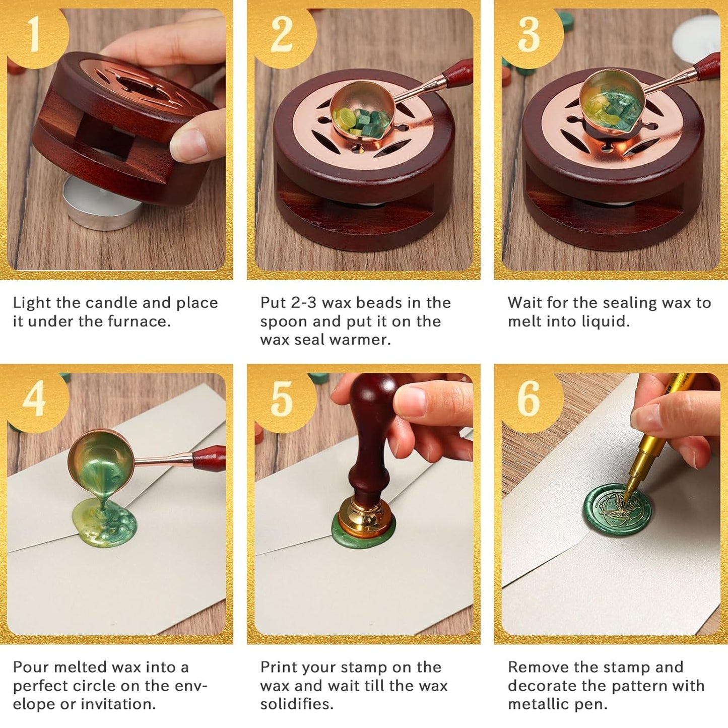 Wax Seal Kit with Gift Box, 630 Pcs 24 Color Sealing Beads, Butterfly Stamp, Sealing Wax Warmer, Envelopes, Adhesive Stickers for Gift and Decoration (Classical Butterfly)