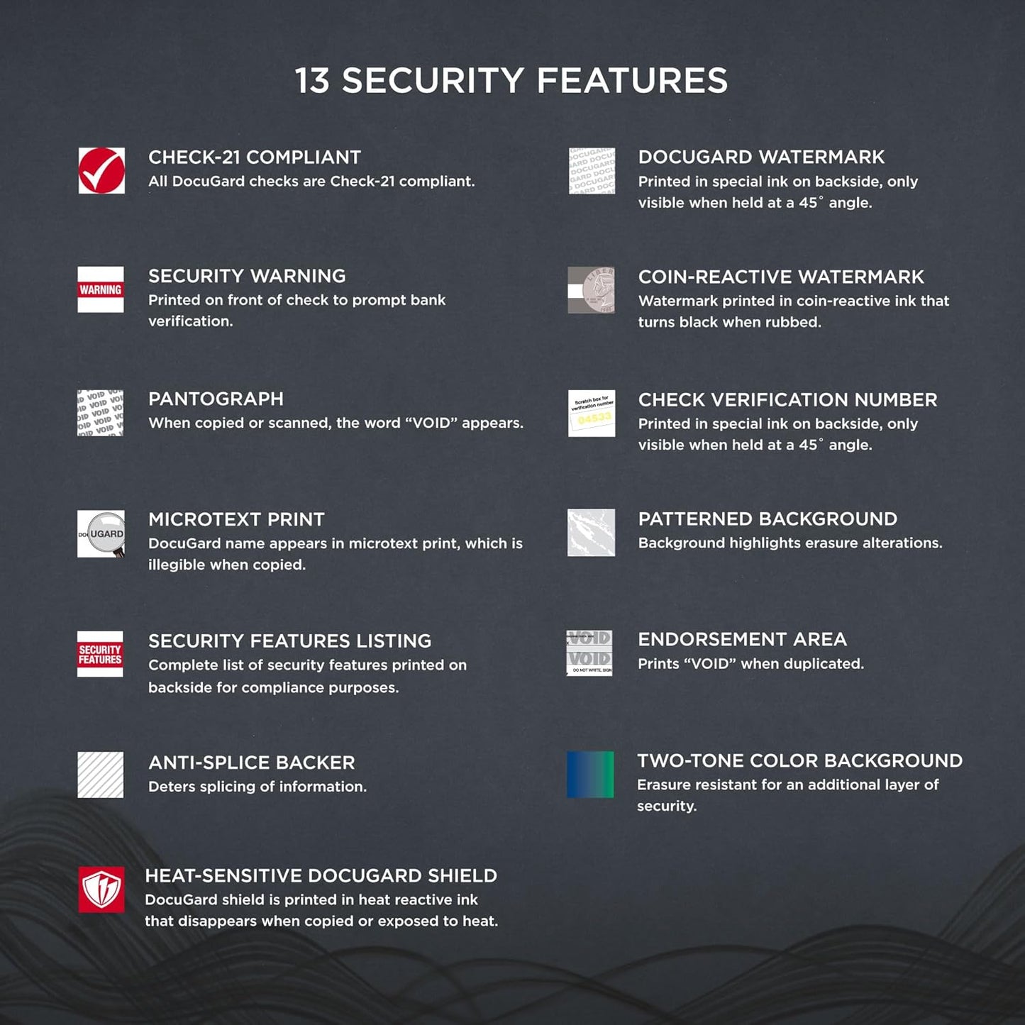 DocuGard Premier Prismatic Check, 13 Features, 8.5 X 11, Blue/Green Prismatic, 500/ream