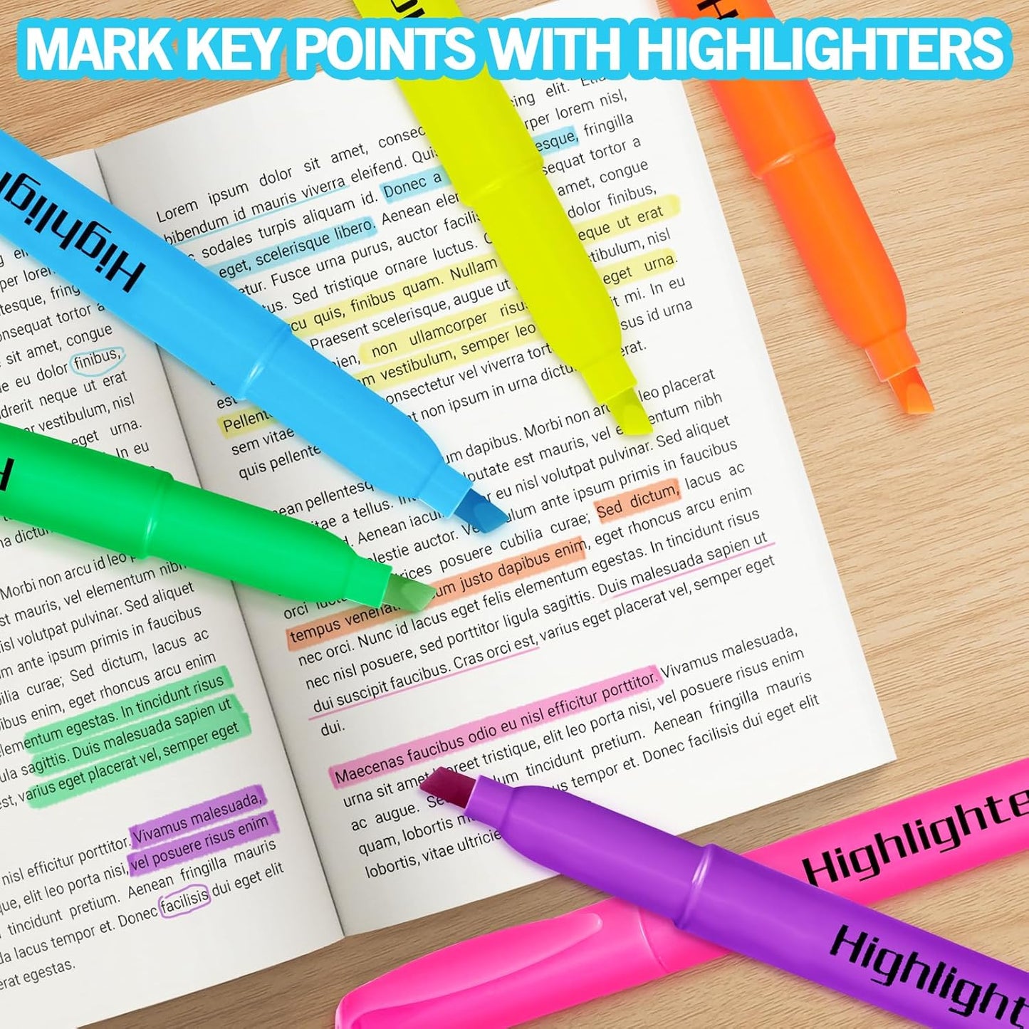 Duchong 108 Highlighters Bulk, Highlighters Assorted Colors for Adult Kids, Chisel Tip Dry-Quickly No Bleed Highlighter, Office Classroom Must Have, School Supplies for Teachers