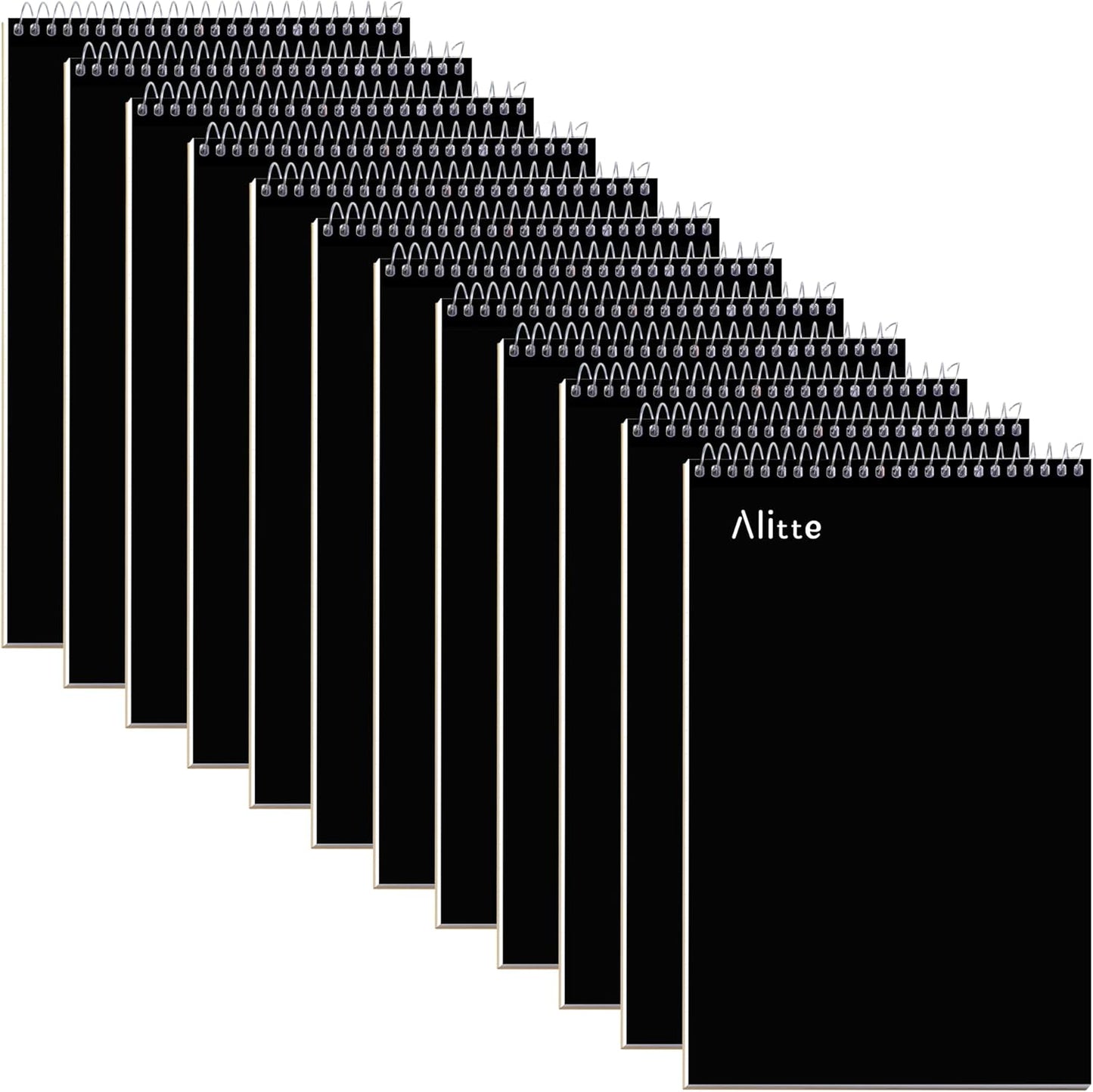 Steno Pads Spiral 6x9-12 Pack - Gregg Ruled, Perfect for Work, School, and Home Use, Easy Tear-Off Pages, White Paper - No Ink Bleeds - 80 Sheets