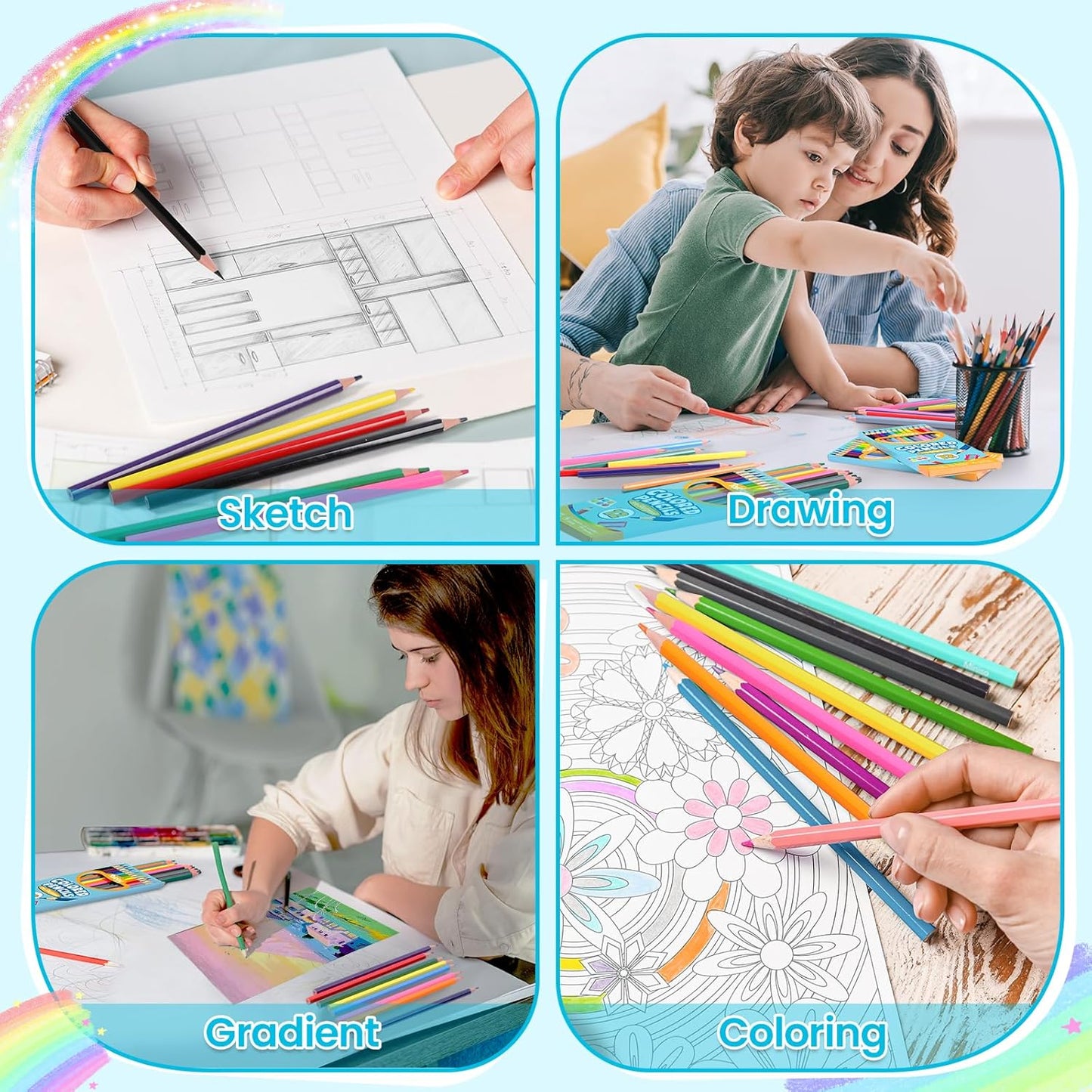 144 Count Colored Pencils for Kids, 12 Packs Colored Pencils Bulk 12 Colors, Pre-sharpened Color Pencils for Adults, Bulk School Supplies for Teachers, Back to School Supplies, Classroom Prizes