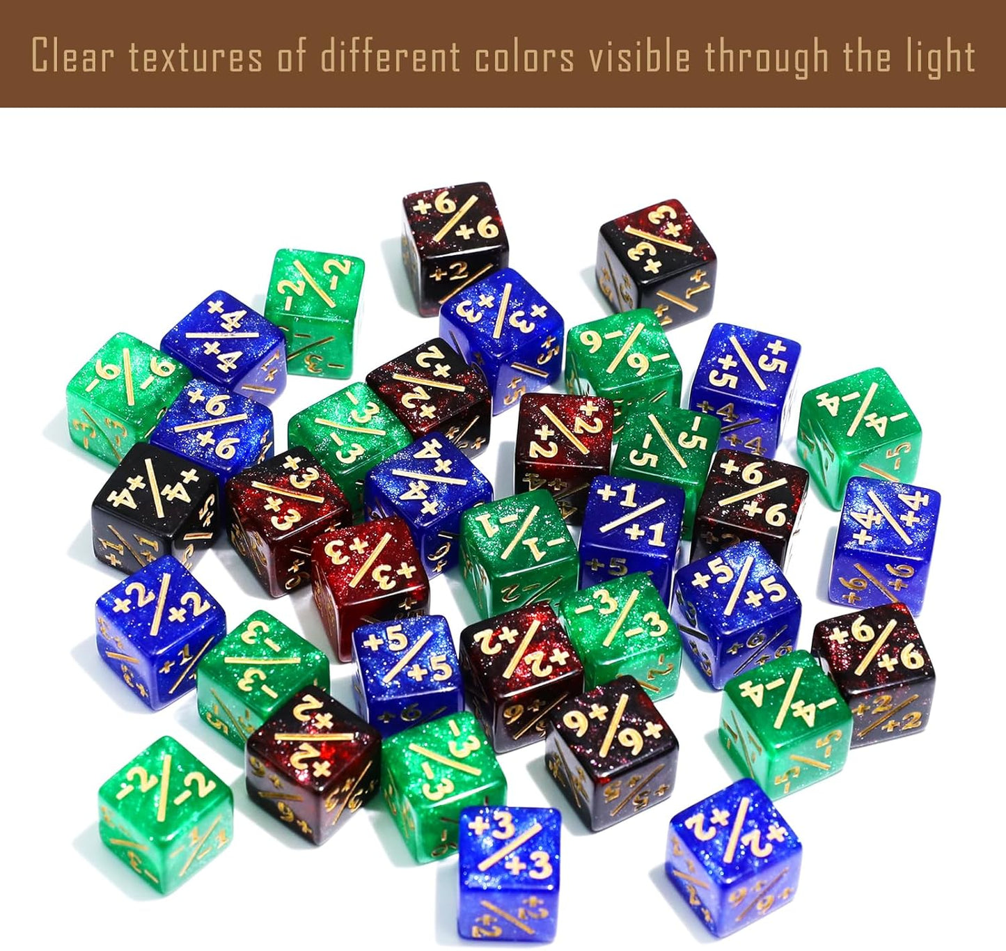 36PCS 12mm MTG Life Counters Dice Set with Box, Small MTG Tokens Loyalty 6 Sided Dice for Magic The gatering Accessories, Compatible with TCG CCG Magic Card Gaming Accessories
