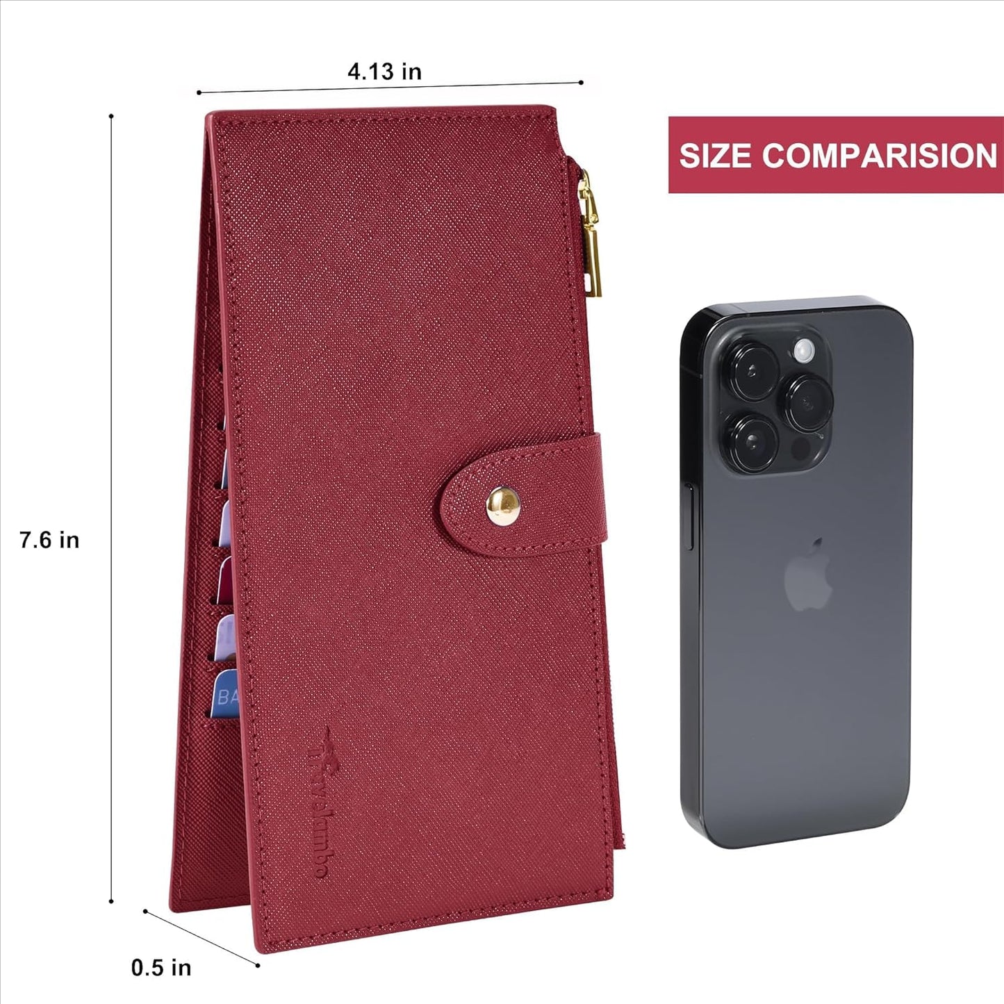 Travelambo RFID Wallet Women Large Size Bifold Multi Card Wallet Case with Zipper Pocke Credit Card Holder for Women