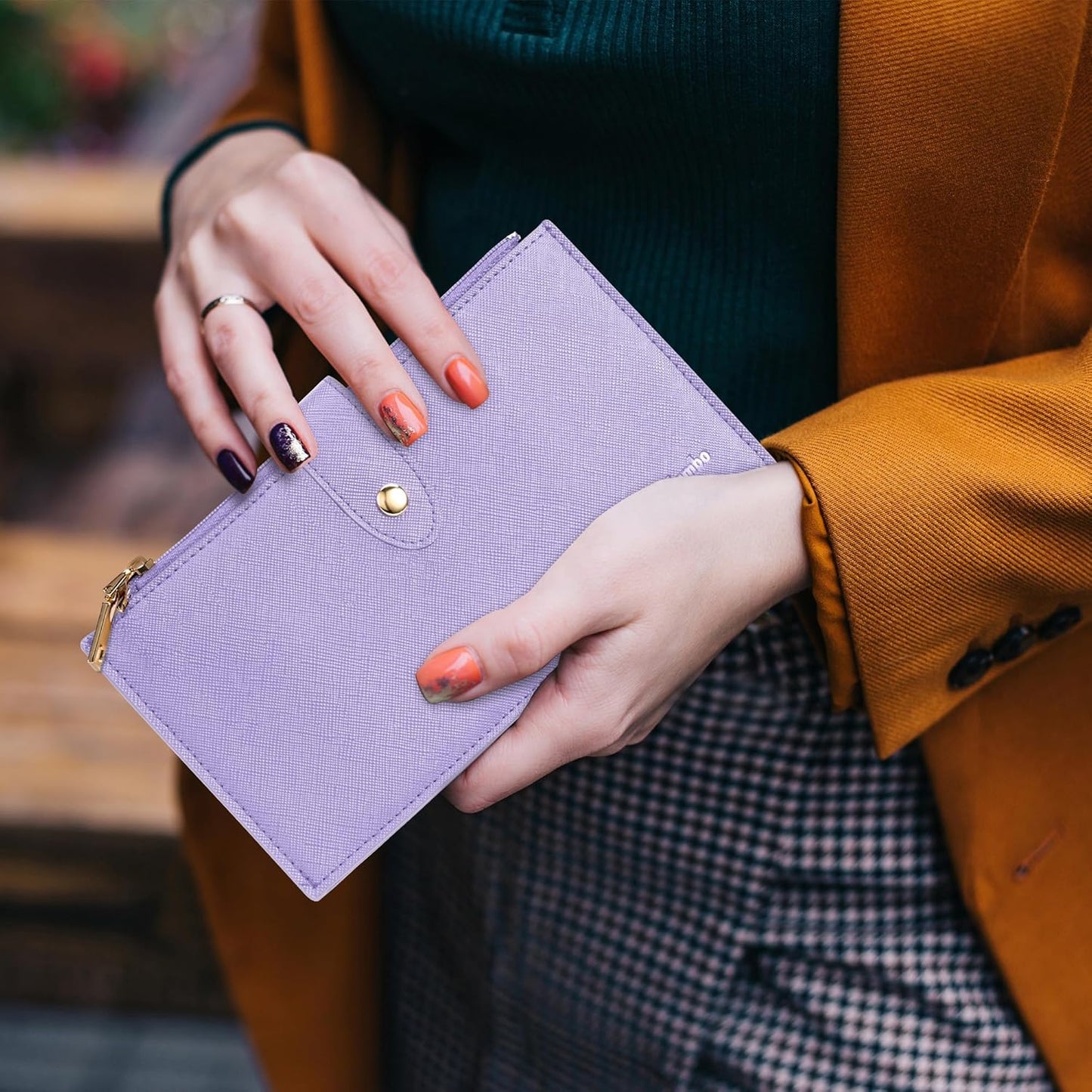 Travelambo RFID Wallet Women Large Size Bifold Multi Card Wallet Case with Zipper Pocke Credit Card Holder for Women