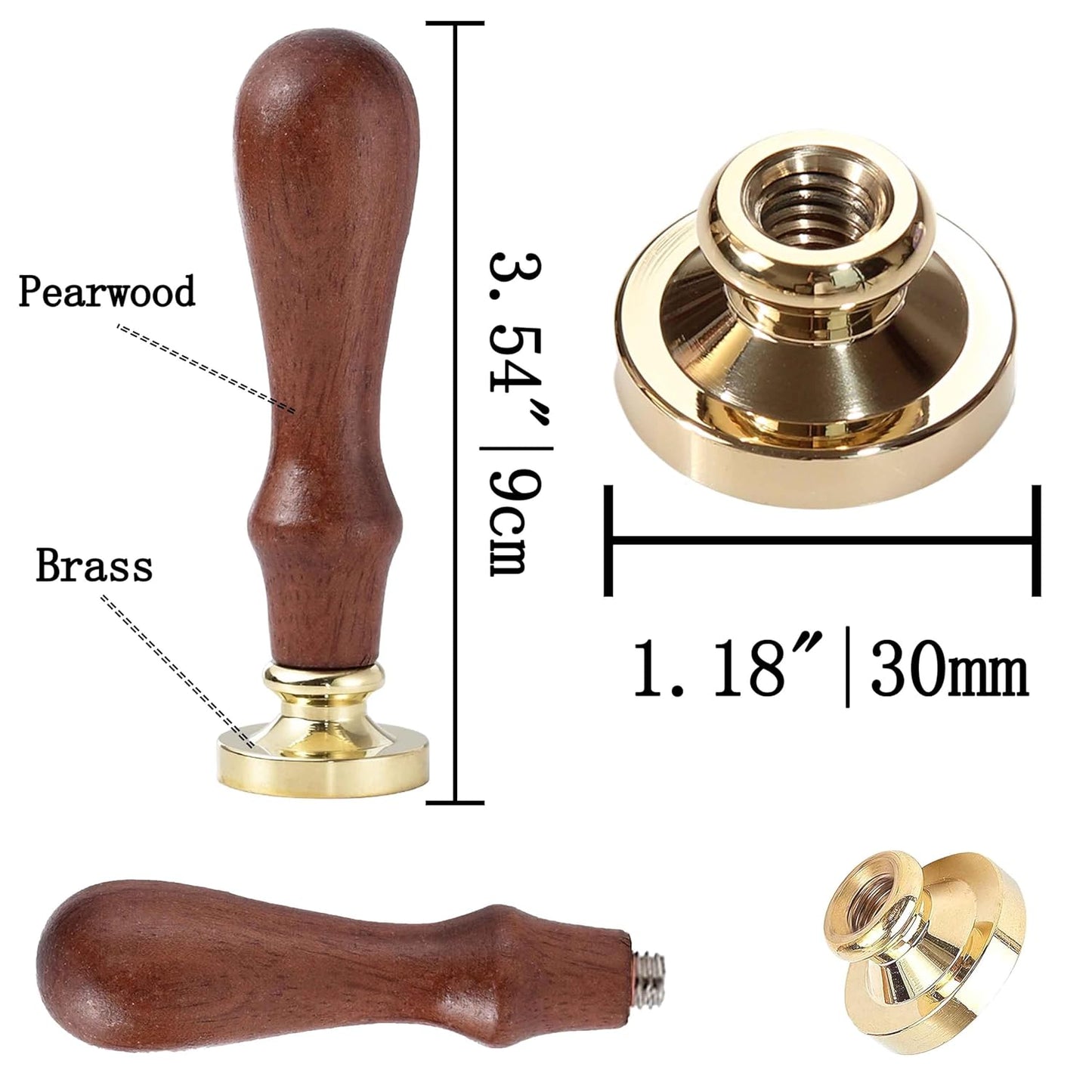 Conch Wax Seal Stamp - 1.18 Inch/30mm Sea Life Sealing Wax Stamp Head,Vintage Brass Stamp with Handle for Envelopes Letters Handicraft DIY and Creative Gifts