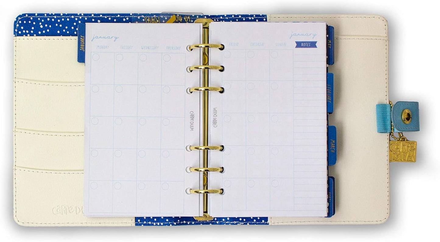 Pukka Pad, Carpe Diem Personal Planner with Weekly, Monthly Undated Inserts, 8 X 7.5 X 1.4 Inches, Feathers