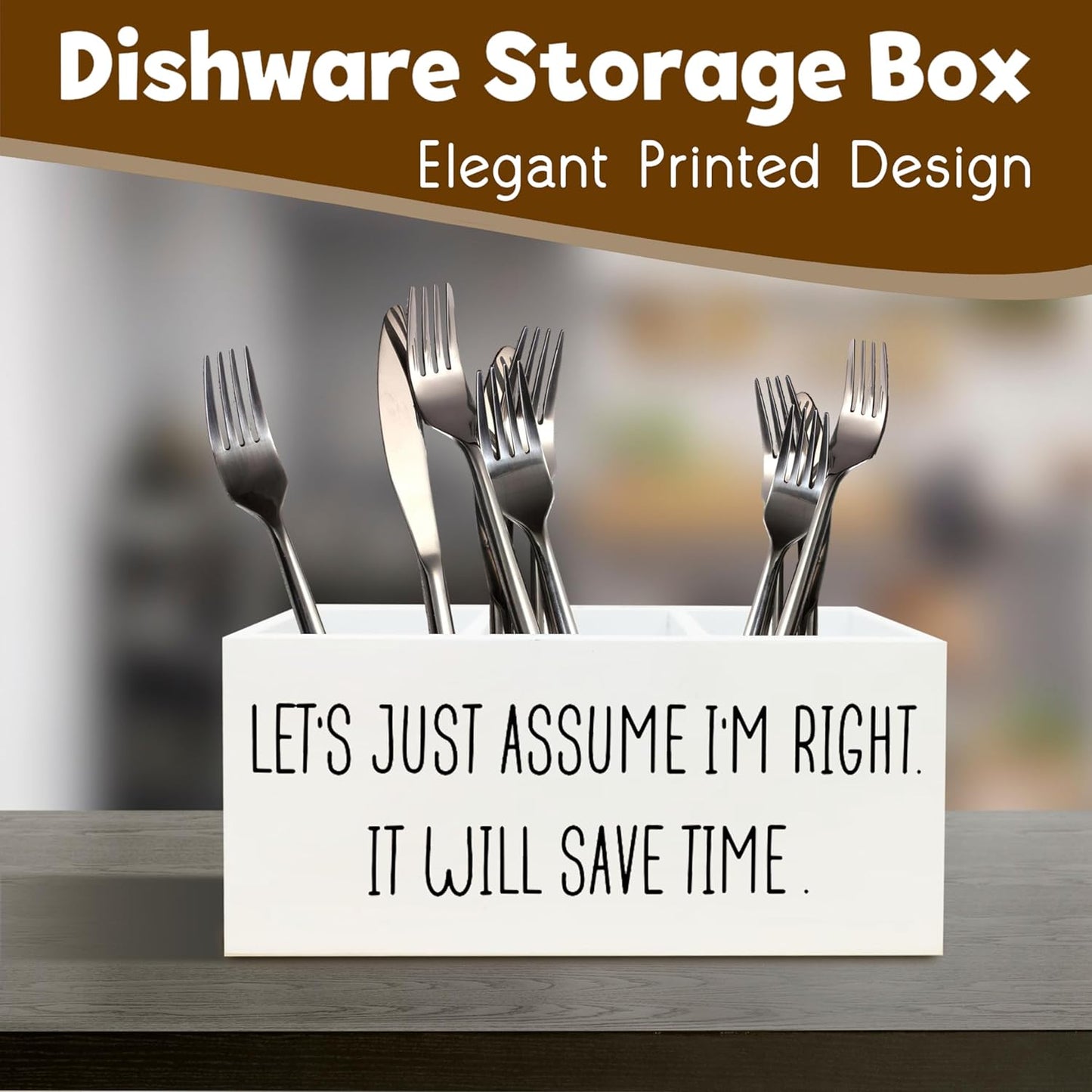 Boss's Day Gifts, Funny Desk Pen Holder Boss Gifts for Women, Let's Just Assume I'm Right Wooden Pen Pencil Holder Organizer for Office Desk Accessories