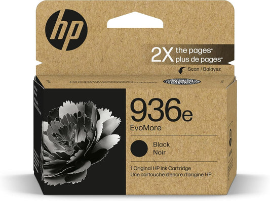HP 936e Black EvoMore Ink Cartridge Printers | Works with Printer Series: OfficeJet 9120, Pro 9100, Pro Wide Format 9700 | Carbon Neutral | 4S6V6LN