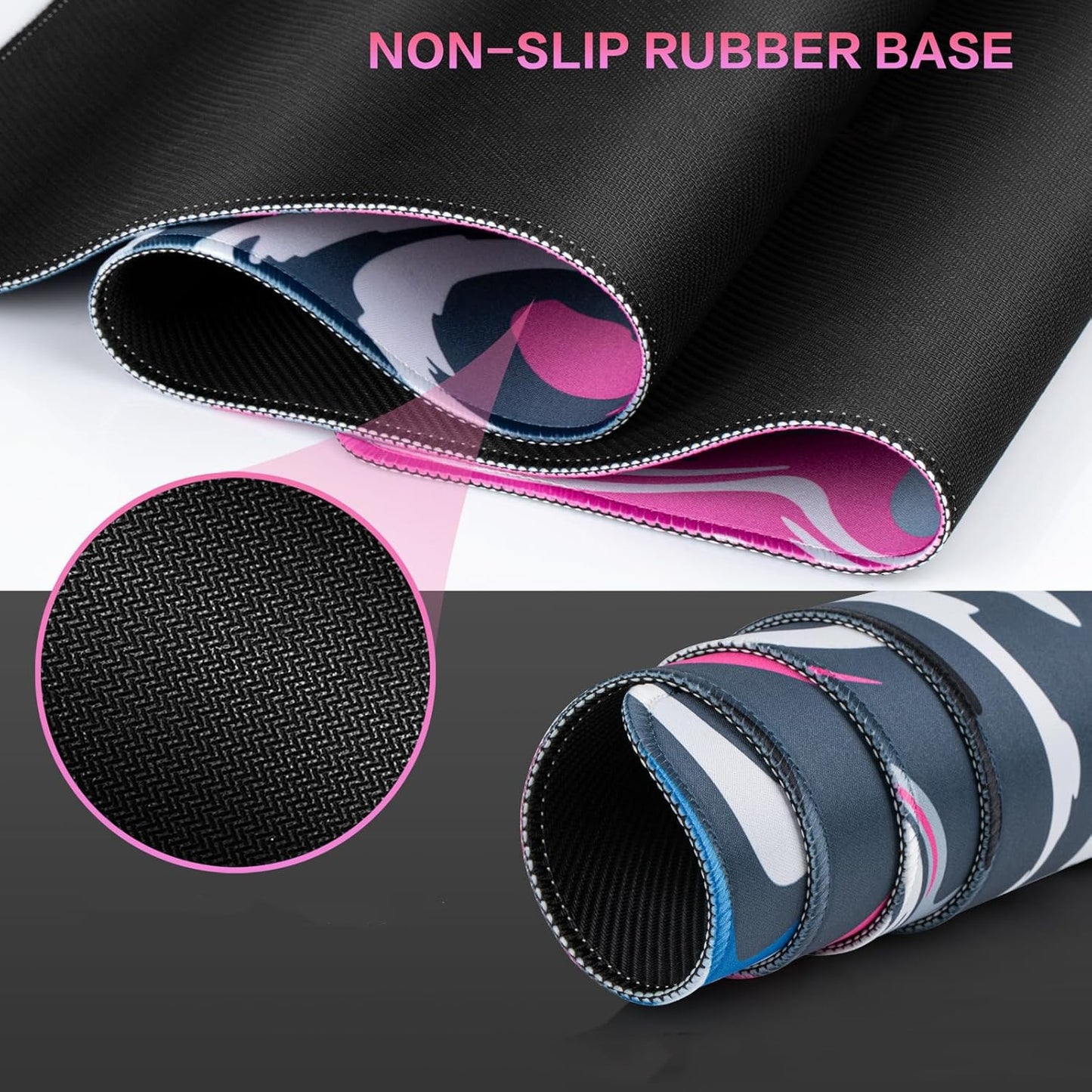 Large Mouse Pad for Desk - Gaming Mouse Pad with Non-Slip Base Stitched Edges, Desk Mat Desk Pad for Keyboard and Mouse