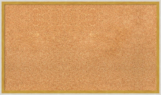 Amanti Art Natural Cork Board for Wall, 17x29 Vision Board with White Frame, Medium Corkboard Office Decor for Home Organization, Modern Corkboard Pinboard to Display Items for Home Organization in