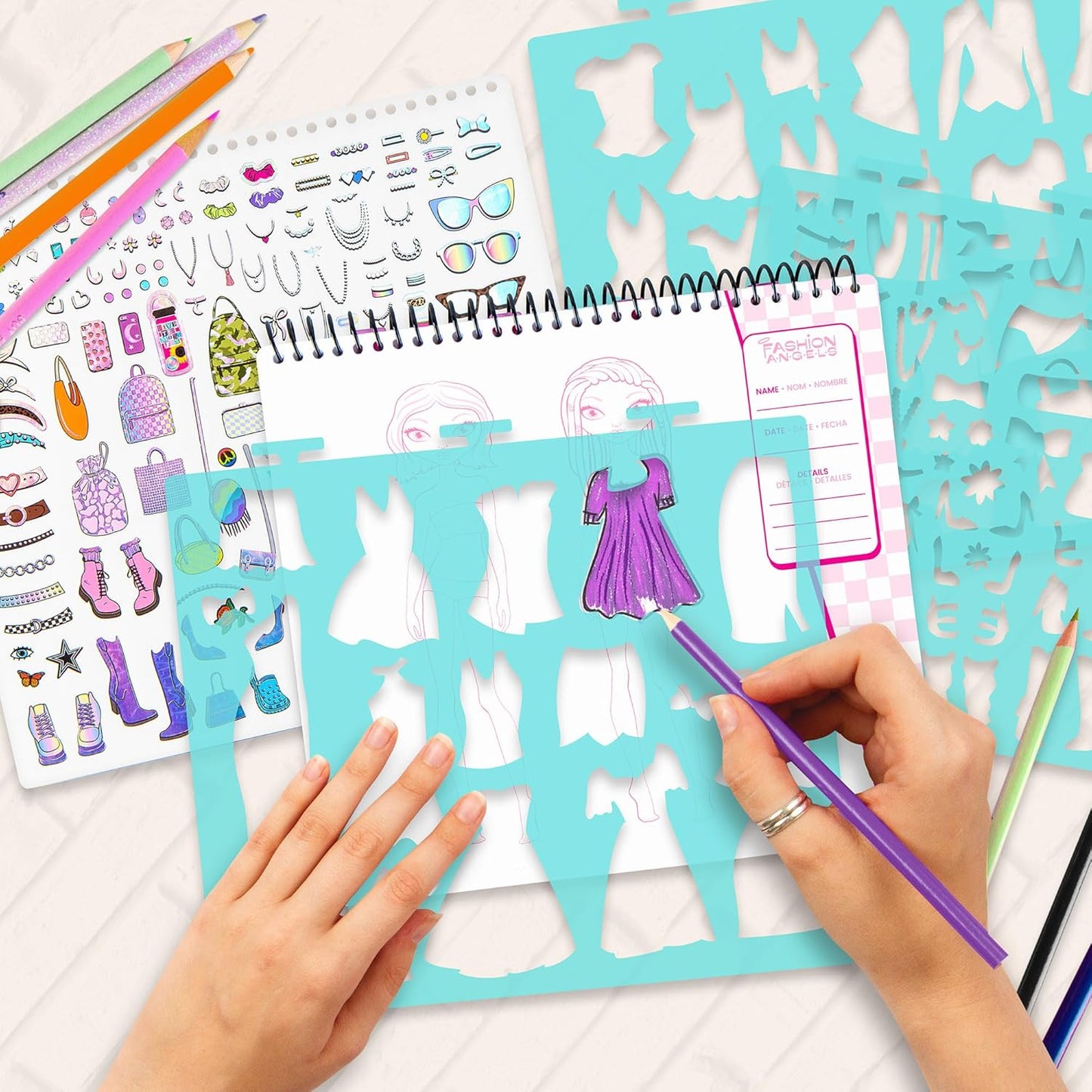 Fashion Angels Fashionista & Beauty Guru Sketch Sets Bundle, Pack of 2 Fashion Design & Make Up Artist Sketch Books, Ideal Gift & Party Favor for Girls, Kids, Tweens