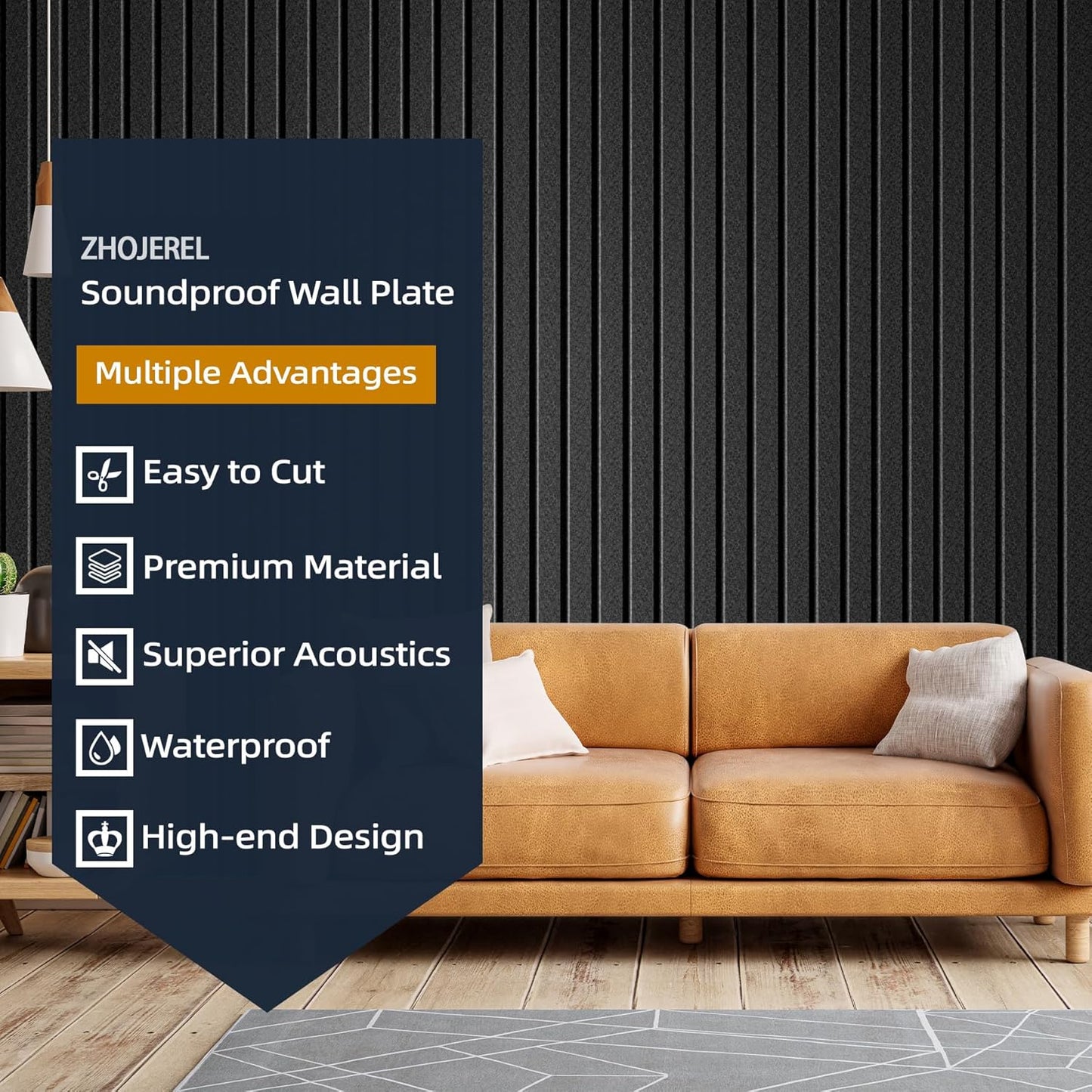 3 Pack Sound Proof Foam Panels for Walls 47.2"x23.6" Large Acoustic Panels Sound Absorbing, Self-Adhesive Soundproof Wall Panels for Home Studio, Office, Recording, Black (3 Pack Black)