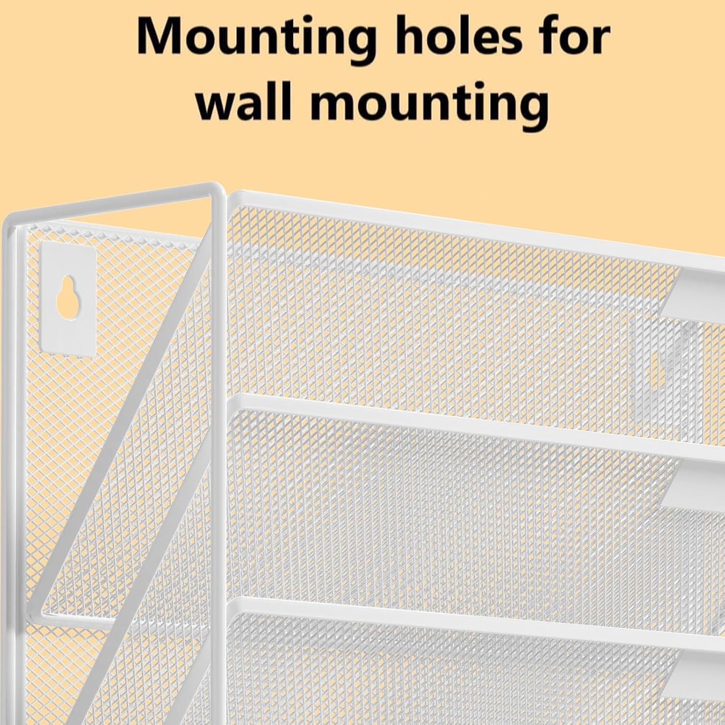 Kuntine.B Wall File Organizer Office Hanging Magazine Holder Wall File Organizer for Office Home (White, 6 Tier)