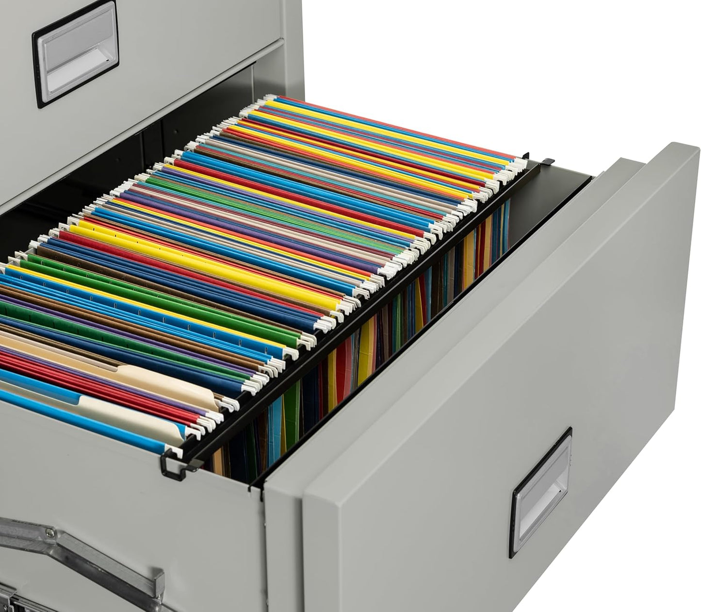 31 inch Wide 4-Drawer Lateral Fireproof File Cabinet – Legal and Letter Size Filing – Key Lock – Water Resistant – Fire Safe and Impact Rated – Light Gray Finish – Model LAT4W31LG