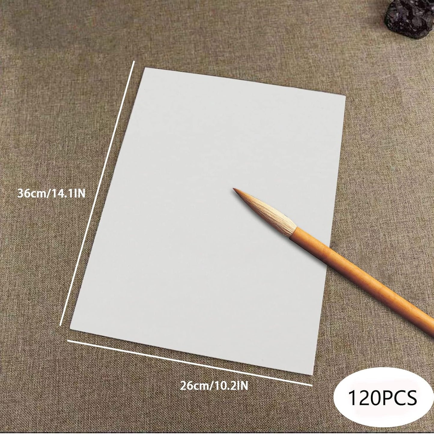 Chinese Blank Xuan Paper Raw, Calligraphy Brush Ink Writing Sumi Rice Paper Without Grids, White Sheng Xuan Paper for Beginner Intermediate Practice Painting Techniques (120 Sheets)