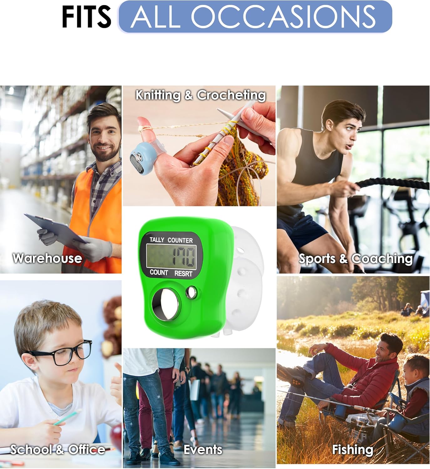 KTRIO Electronic Finger Counter, Mini LCD Digital Display Tally Counter 5-Digit Number Count Clicker, Counters Clickers for Knitting, Crochet, Coaching, Lap, Golf, Toddler & Fidget