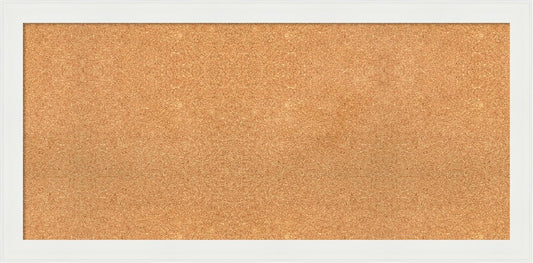 Amanti Art Natural Cork Board for Wall, 23x47 Vision Board with White Frame, Oversize Corkboard Office Decor for Home Organization, Casual Corkboard Pinboard to Display Items for Home Organization in