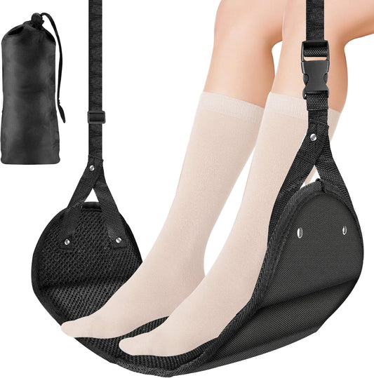 Foot Hammock for Plane Travel - Travel Essentials for Flying, Airplane Foot Hammock，Airplane Footrest for Under Desk at Work, Comfortable Footrest for Relaxation & Leg Support on Long Flights
