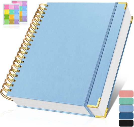 Graph Paper Notebook, Spiral Grid Notebook, Hardcover Leather Journal 300 Pages, 100gsm Thick Grid Paper Notebook, A5 Small Graphing Notebook Journal for Women Men Writing Engineering School Work