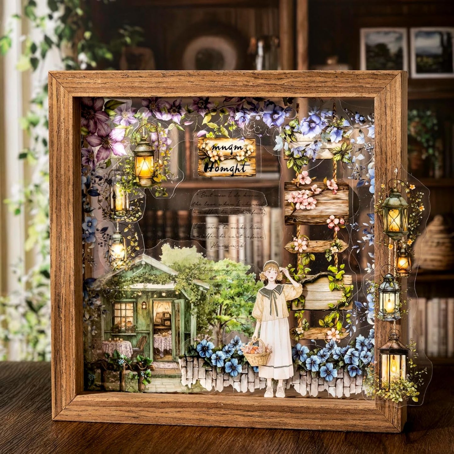 Bookish Garden PET Sticker Set, 120PCS Floral and Book Themed Scrapbooking Stickers, Waterproof Stickers for Journal, Diary, DIY Crafts