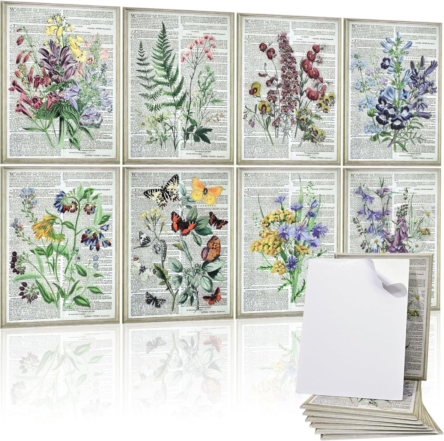 8 Pack Art Acoustic Panels, 48"x32" Soundproof Wall Panels, Decorative Sound Absorbing Panels with Self Adhesive, Sound Dampening Panels, Acoustic Treatment for Home, Office, Studio(Flower)