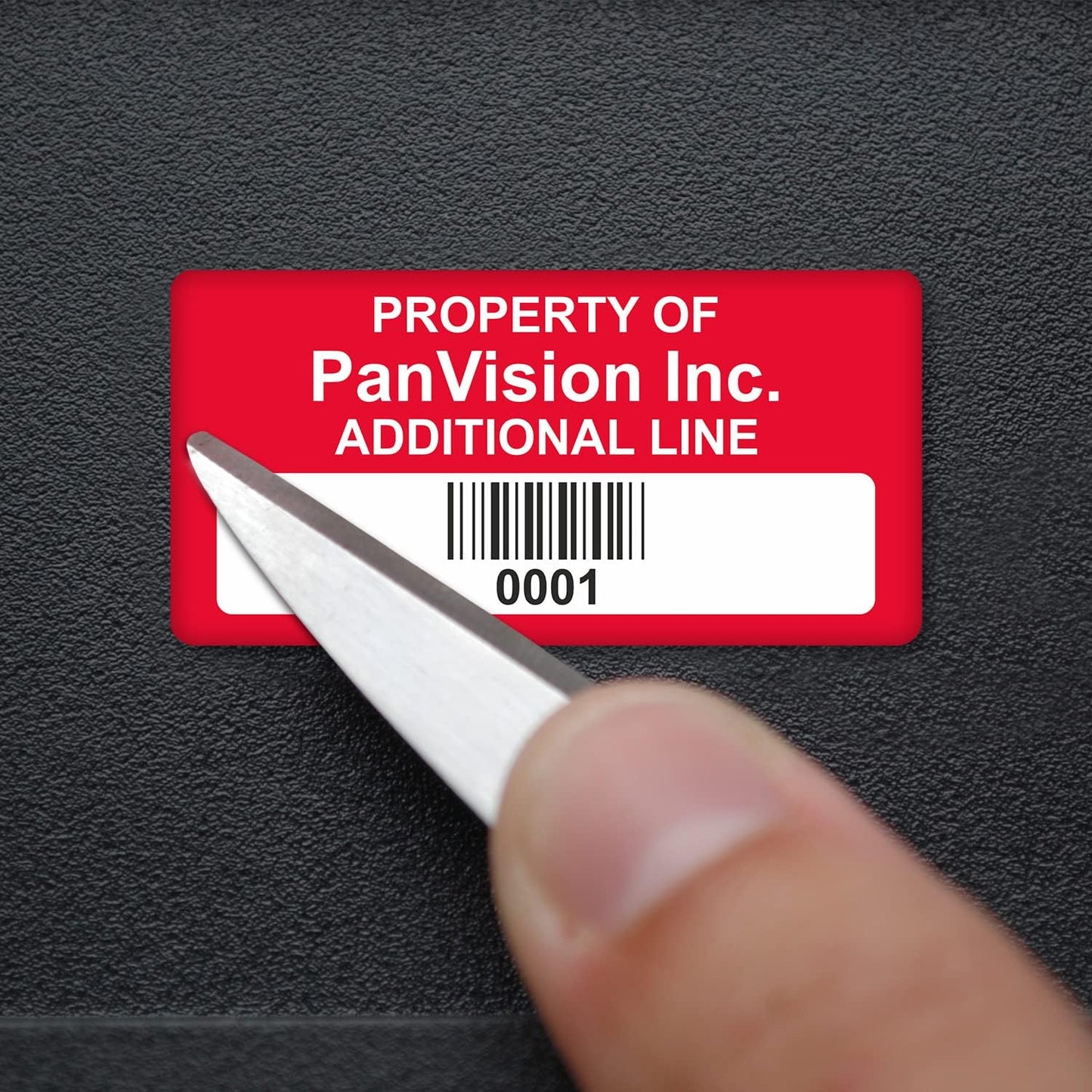 MyAssetTag Custom Asset Labels with Barcode - Property ID Labels | 0.75" x 1.5" 100% Aluminum Foil Tags with High-Bond Acrylic Adhesive, Pack of 100, Made in USA