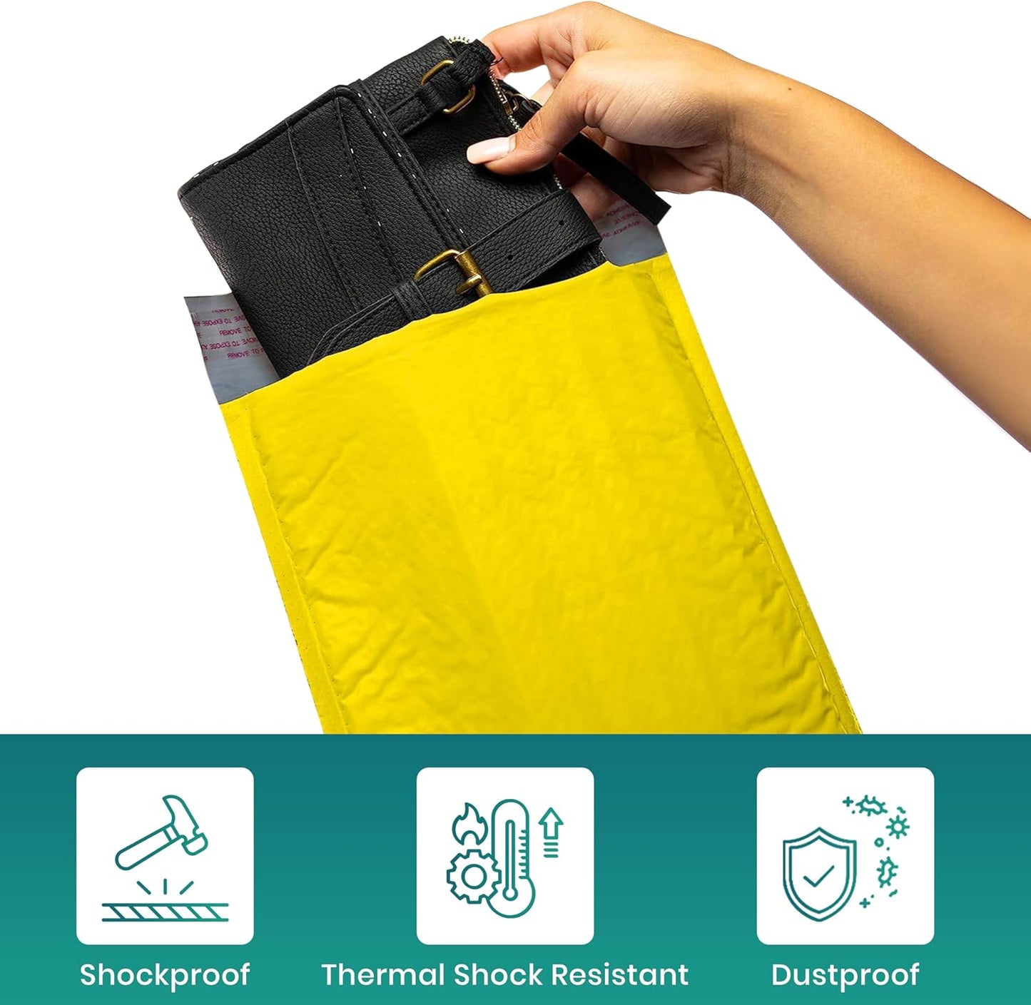 Levex - #0000 4" x 6" [5 Pack] Yellow Poly Bubble Mailers, Padded Envelope Mailers, Packing Envelope & Mailing Bags for Shipping