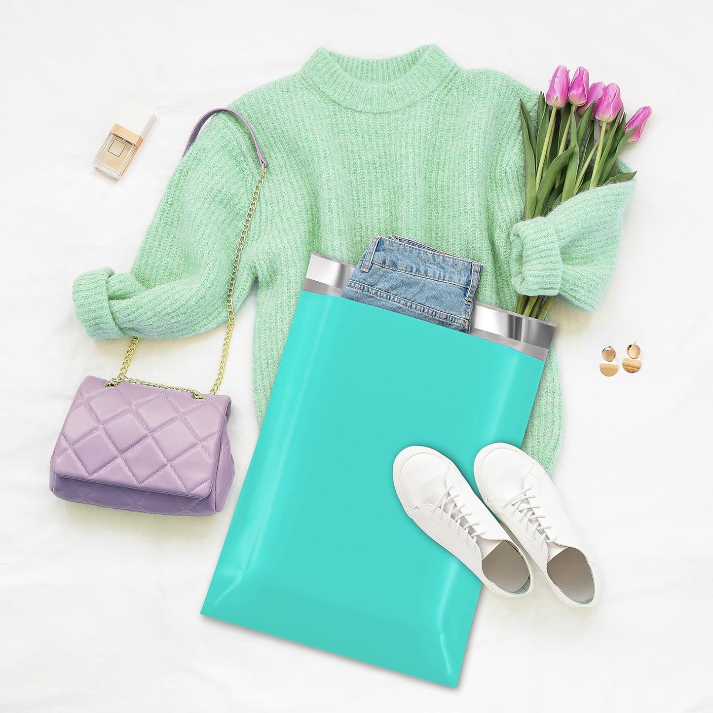 Fuxury 90000 Pcs 12x15.5" Poly Mailers Envelopes Shipping Bags for Clothing,Strong Adhesive Packaging Bag for Small Business Suppliers, Self Seal Mailing Poly Bags,Teal