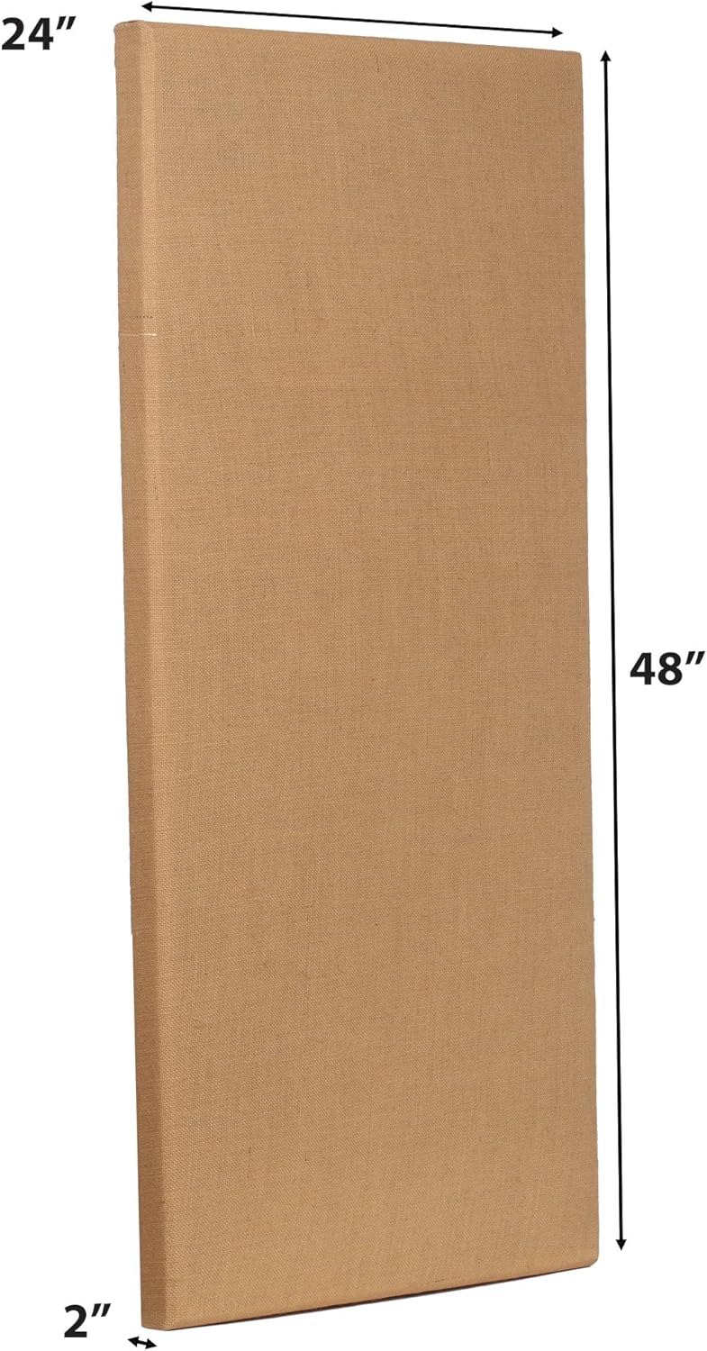 ATS Acoustics Sound Absorbing Acoustic Panel 24" x 48" x 2" Beveled Edge (Natural)